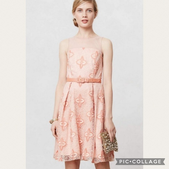 Anthropologie Eva Franco Peach Blossom Dress - Picture 1 of 13